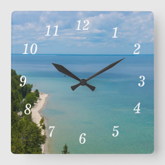 Mackinac Island Skyview Wall Clock (Front)