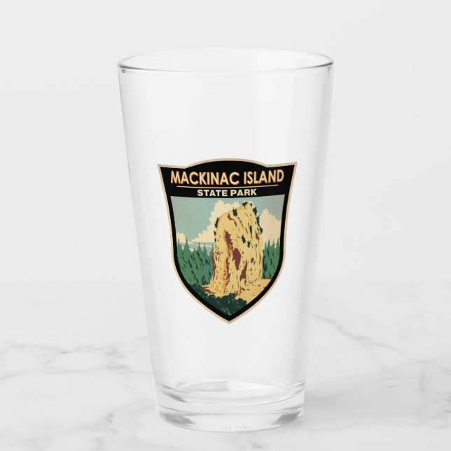 Mackinac Island State Park Michigan Sugar Loaf  Glass (Front)