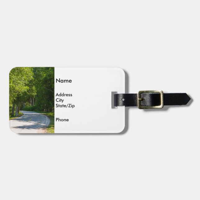 Mackinac Lake Shore Drive Luggage Tag (Front Horizontal)