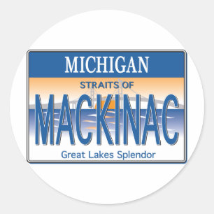 Mackinac License Classic Round Sticker