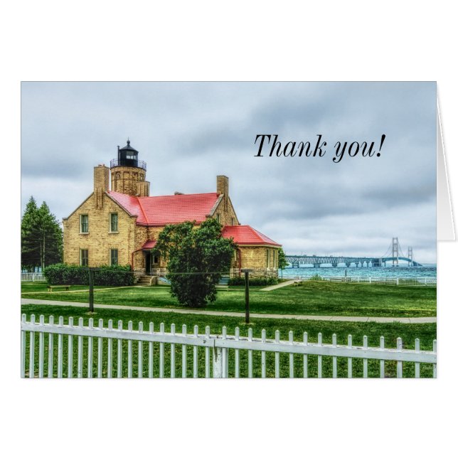 Mackinac Light and Bridge Thank You (Front Horizontal)