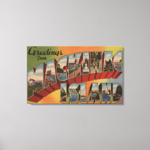 Mackinac, Michigan - Large Letter Scenes Canvas Print