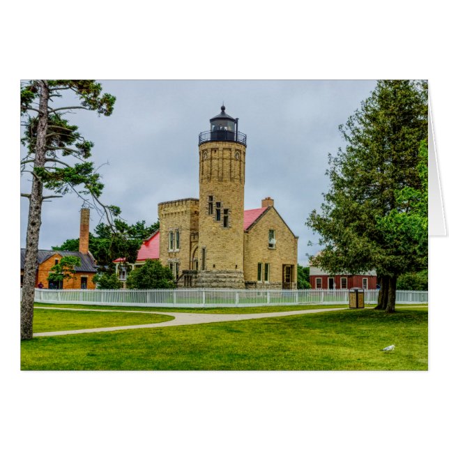 Mackinac Point Light Greeting Card (Front Horizontal)