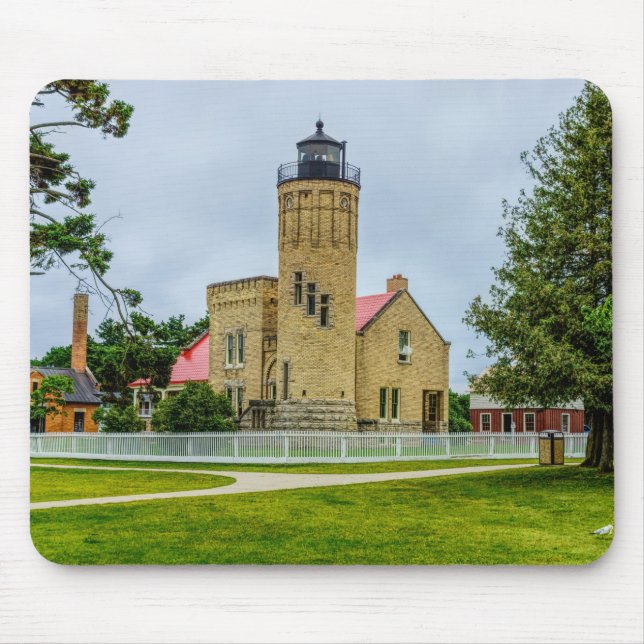 Mackinac Point Light Mouse Pad (Front)