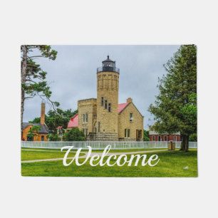 Mackinac Point Light Welcome Doormat