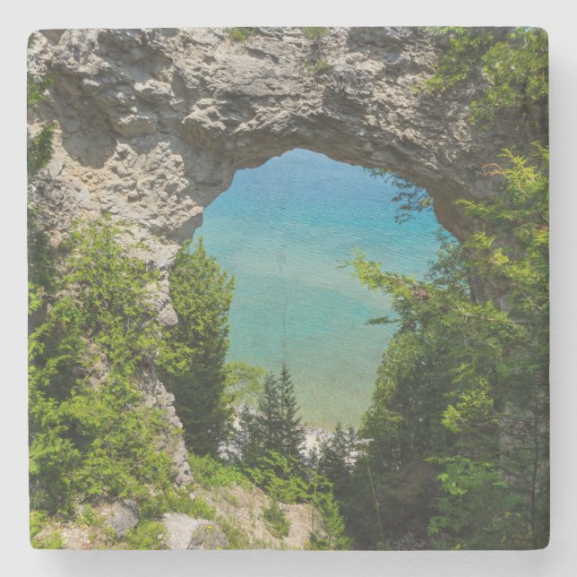 Mackinacs Arch Rock Stone Coaster (Front)