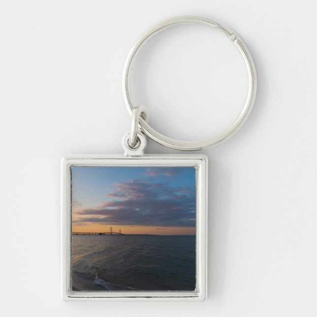 Mackinaw City Dusk Key Ring (Front)