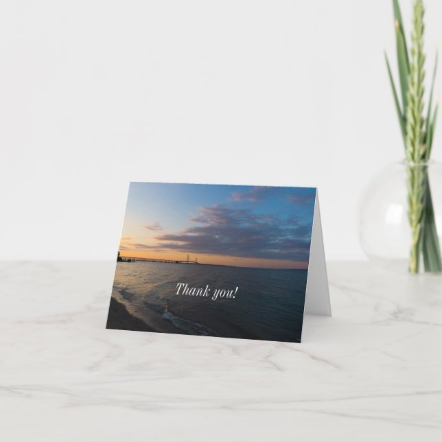 Mackinaw City Dusk Thank You Card (Front)