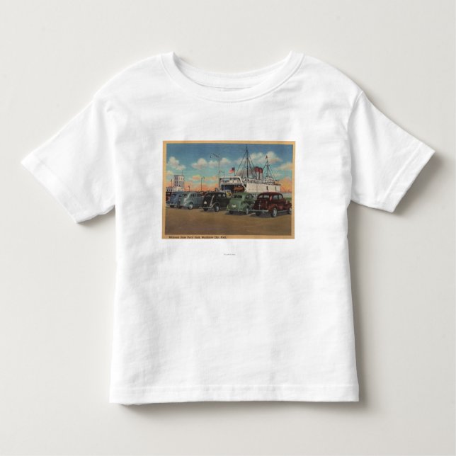 Mackinaw City, MI - View of MI State Ferry Dock Toddler T-Shirt (Front)