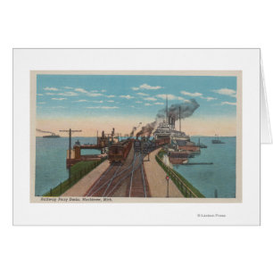 Mackinaw City, MI - View of Railway Ferry Docks