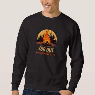 Mackinaw City Michigan Campfire Sweatshirt