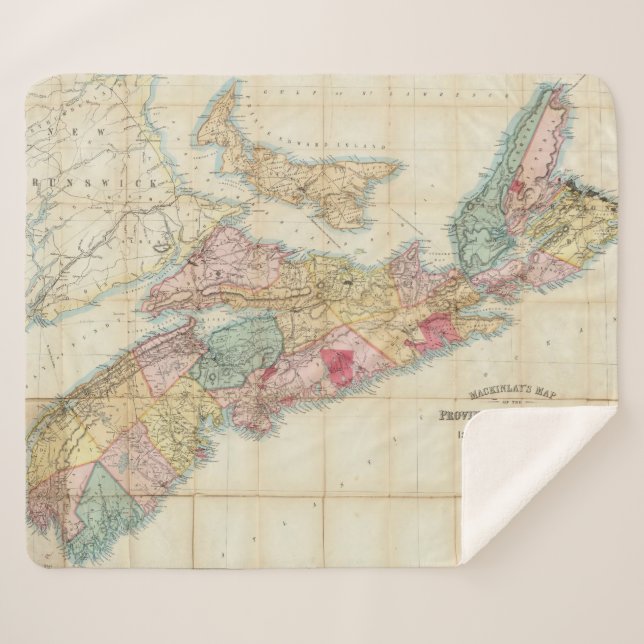 Mackinlay's map of the Province of Nova Scotia 2 Sherpa Blanket (Front (Horizontal))