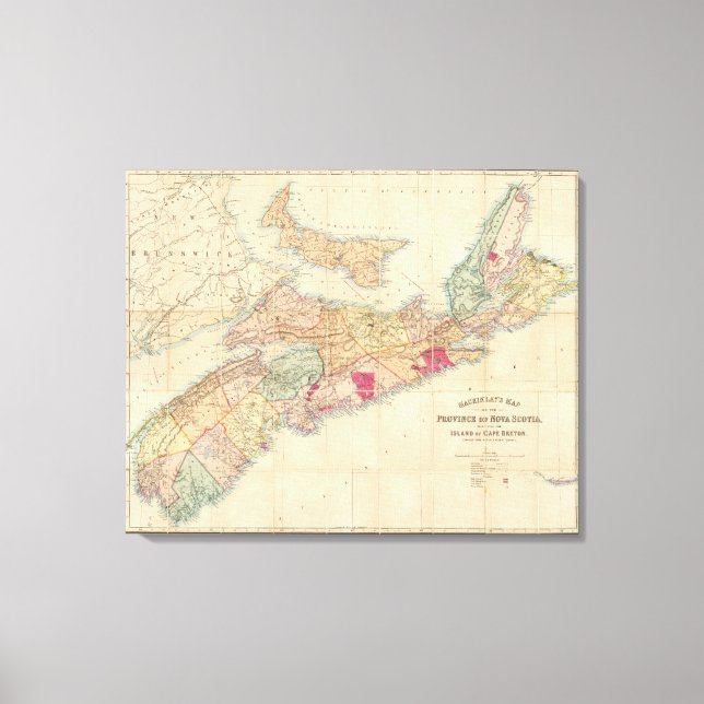 Mackinlay's map of the Province of Nova Scotia 3 Canvas Print (Front)