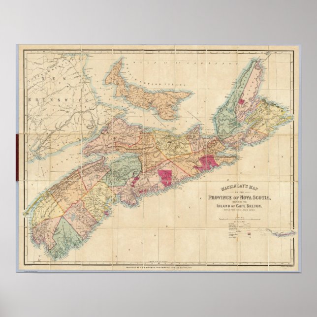 Mackinlay's map of the Province of Nova Scotia 4 Poster (Front)