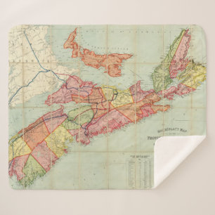 Mackinlay's map of the Province of Nova Scotia 4 Sherpa Blanket