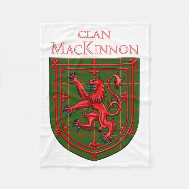 MacKinnon Hunting Tartan Scottish Plaid Fleece Blanket (Front)