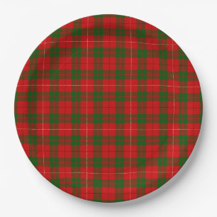 MacKinnon tartan red green plaid Paper Plate