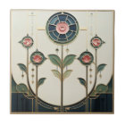 Mackintosh Art Deco Abstract Floral Wall Decor Cer