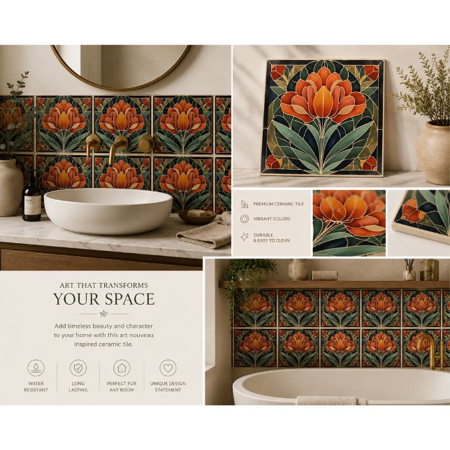Mackintosh Art Deco Abstract Floral Wall Decor Tile (Creator Uploaded)