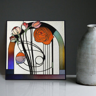 Mackintosh Art Deco Abstract Floral Wall Decor Tile