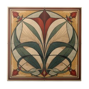 Mackintosh Art Deco Abstract Floral Wall Decor Tile