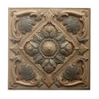 Mackintosh Rose Faux Relief Arts & Crafts Repro