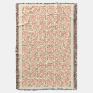 Mackintosh Rose Pattern in Pink and Brown Throw Blanket