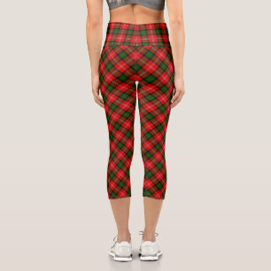 MacKintosh tartan red green plaid Capri Leggings