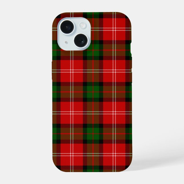 MacKintosh tartan red green plaid iPhone 15 Case (Back)