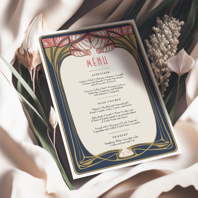 Mackintosh Trees in Bloom Vintage Wedding Menus Invitation (Creator Uploaded)