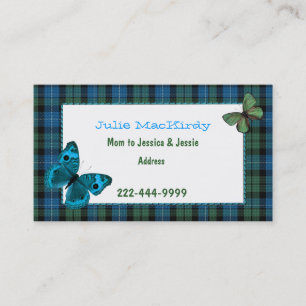 MacKirdy Plaid with Butterflies Custom Mummy Card