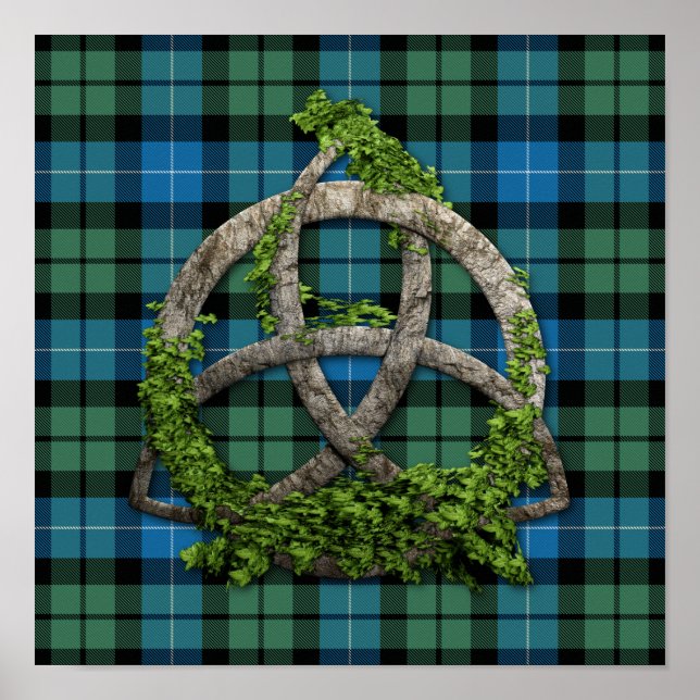 MacKirdy Tartan And Celtic Trinity Knot Poster (Front)