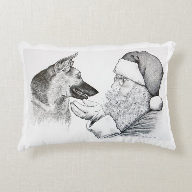 Macksie-and-Santa-LARGE Decorative Cushion (Front)