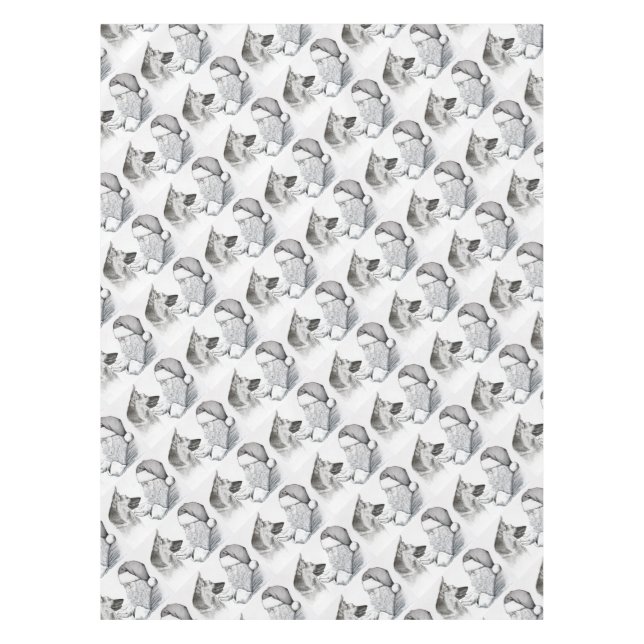 Macksie-and-Santa-LARGE Tablecloth (Front)