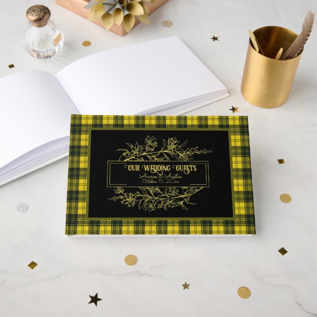 MacLachlan Dress Modern Original Scottish Tartan Guest Book (Front Open)