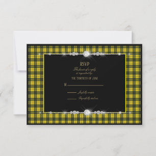 MacLachlan Dress Scottish Tartan Wedding RSVP Card