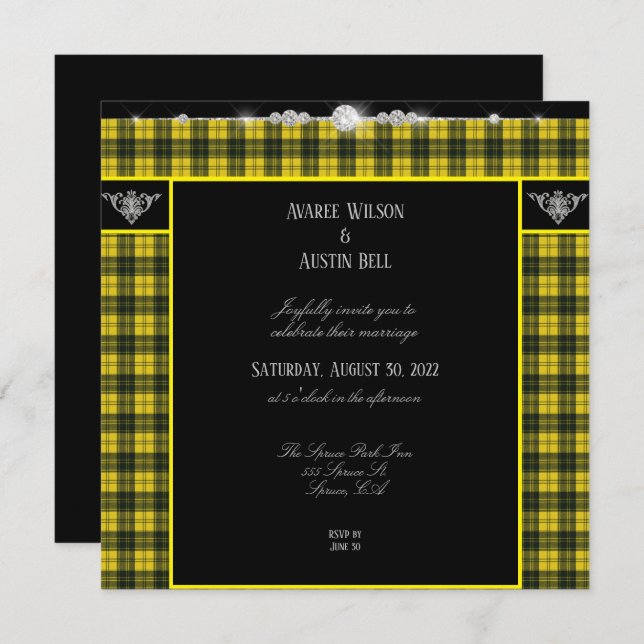 MacLachlan Tartan Plaid Wedding Invitation (Front/Back)