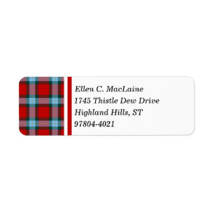 MacLaine Clan Red and Sky Blue Scottish Tartan