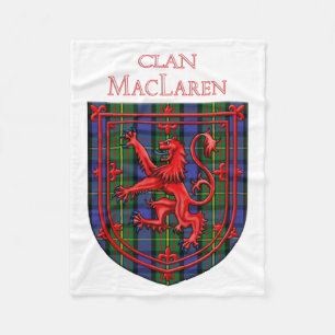 MacLaren Tartan Scottish Plaid Lion Rampant Fleece Blanket