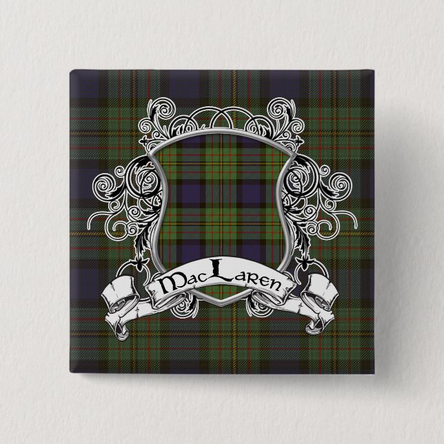 MacLaren Tartan Shield 15 Cm Square Badge (Front)