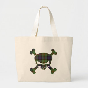 MacLaren Tartan Skull No Banner Large Tote Bag