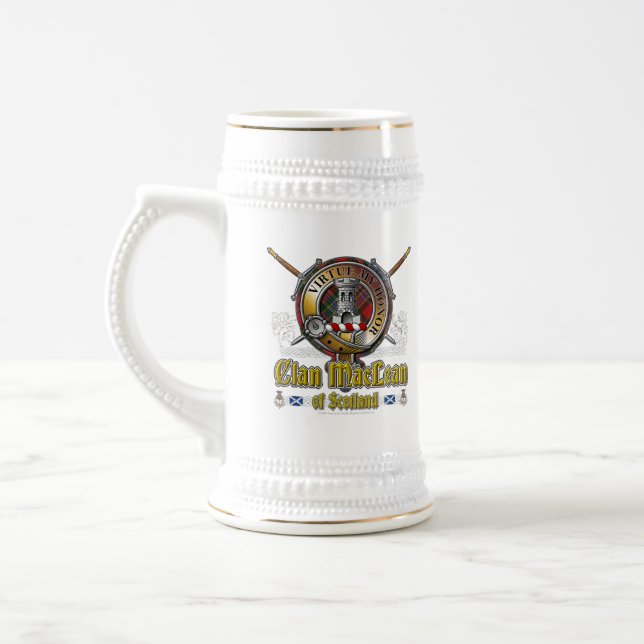 MacLean Clan Badge Beer Stein (Left)