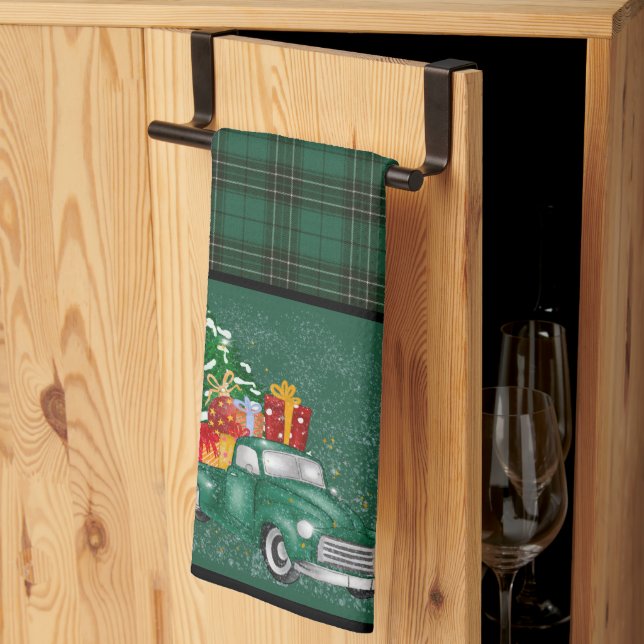 MacLean Hunting Ancient Original Tartan Christmas Tea Towel (Thirds Fold)