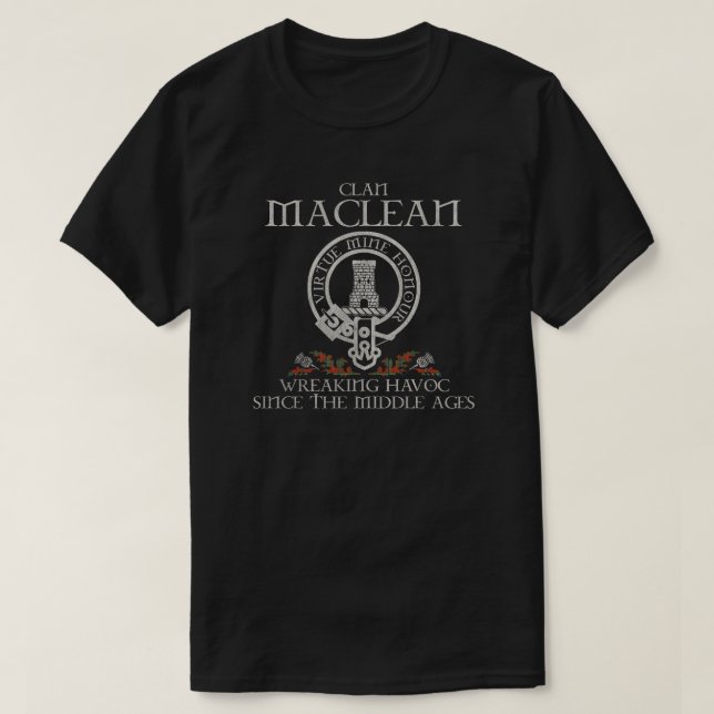 MacLean of Duart Clan crest Scottish surname tarta T-Shirt (Design Front)