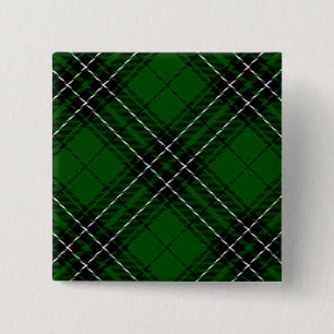 MacLean Tartan Green and Black Plaid 15 Cm Square Badge