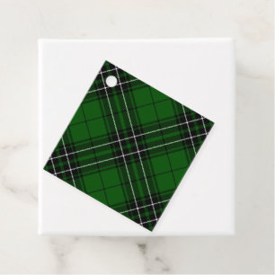 MacLean Tartan Green and Black Plaid Favour Tags