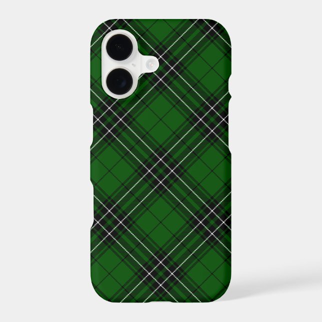 MacLean Tartan Green and Black Plaid iPhone Case (Back)