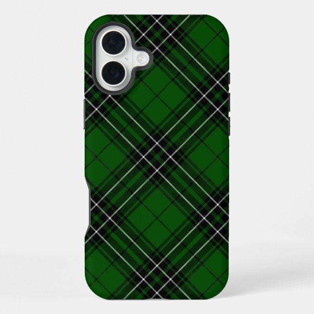 MacLean Tartan Green and Black Plaid iPhone Case (Back)