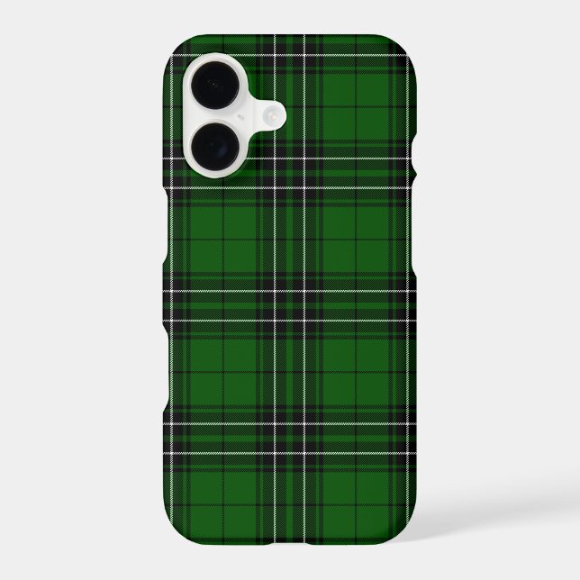 MacLean Tartan Green and Black Plaid iPhone Case (Back)