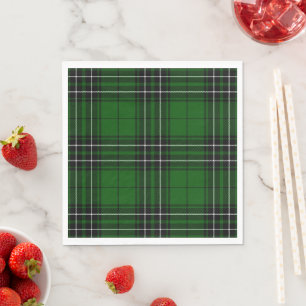 MacLean Tartan Green and Black Plaid Napkin